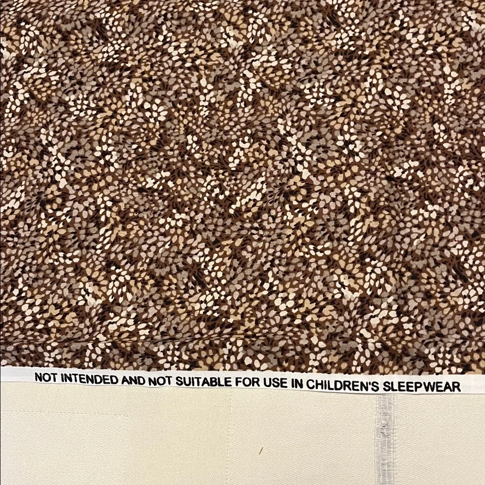 Brown and Cream Speckled Cotton Fabric Approx. 2 Yards 8” Long By 44” Wide